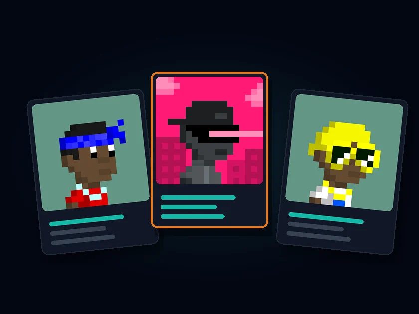 Three re:gen cards from re:match, with a 1 of 1 in the middle